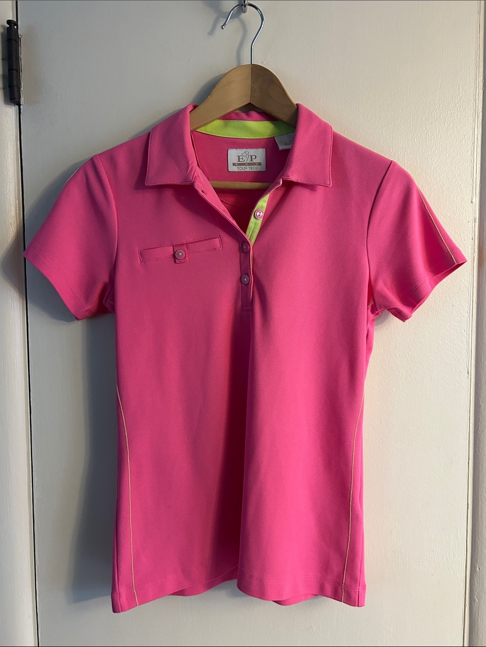 EP Pro Tour Tech Hot Pink Polo with Lime Accent